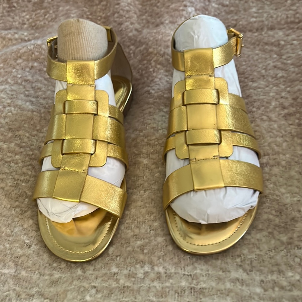 New Ralph Lauren without tags gold gladiator sandals in 9B